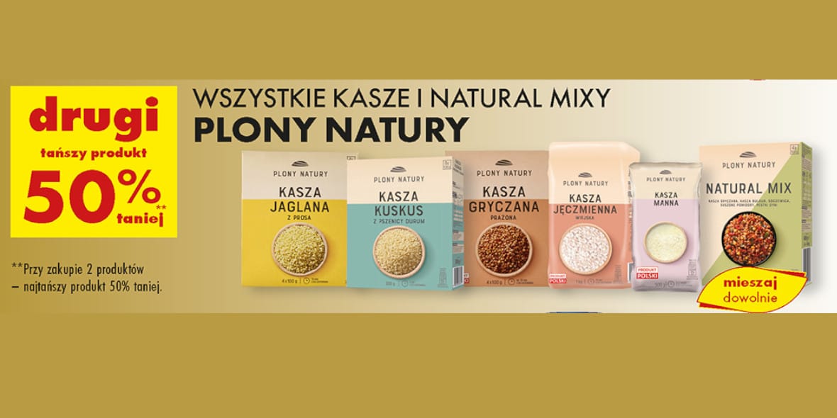 Biedronka: -50% na wszystkie kasze i Natural Mixy Plony Natury 13.05.2025