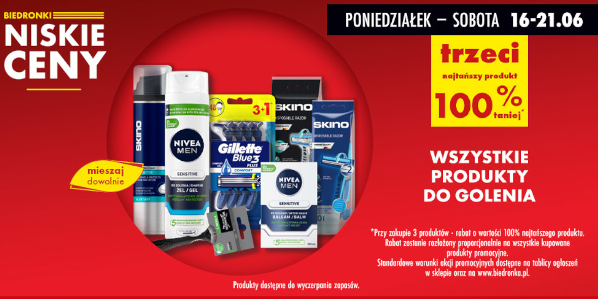 Biedronka: -100% na wszystkie produkty do golenia 16.06.2025