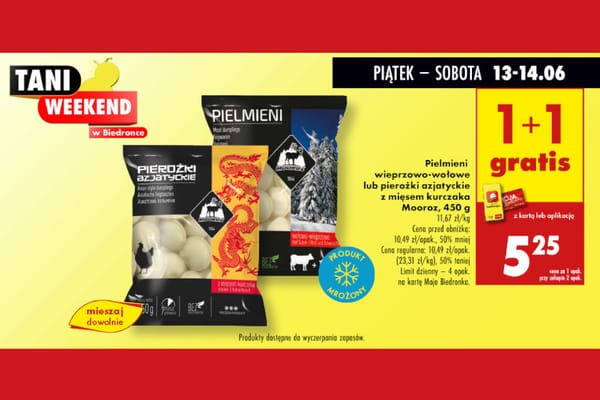 : 1+1 GRATIS na pielmieni lub pierożki azjatyckie