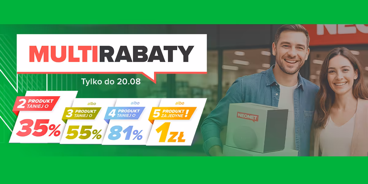 Neonet: KOD rabatowy Do -81% lub 5. produkt za 1 zł