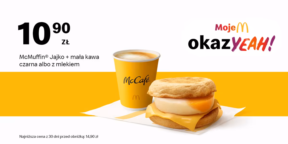 McDonald's: 10,90 zł McMuffin® Jajko + mała kawa