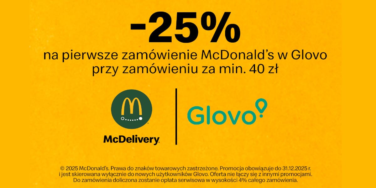 Glovo: -25% na zamówienie z McDonald's