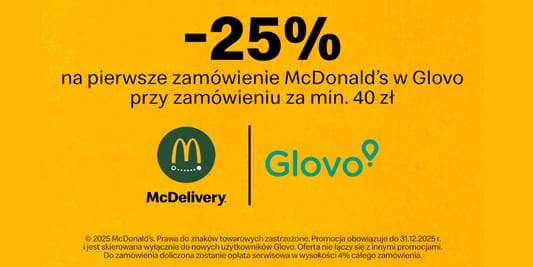 Glovo: -25% na zamówienie z McDonald's 21.02.2025