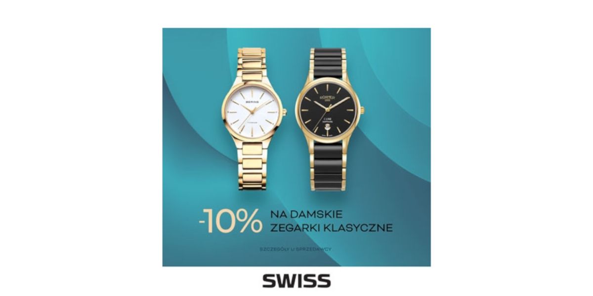 Swiss: -10% na damskie zegarki klasyczne