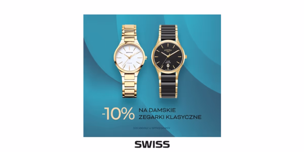 Swiss: -10% na damskie zegarki klasyczne