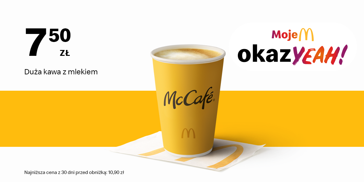 McDonald's: 7,50 zł duża kawa z mlekiem 11.06.2025
