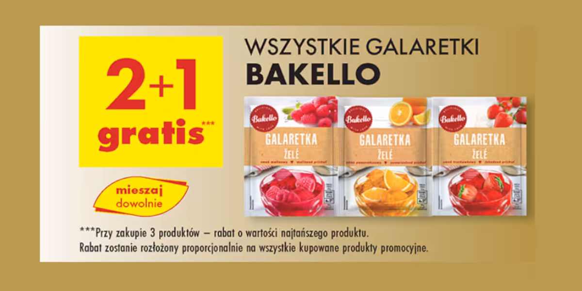 Biedronka: 2+1 GRATIS na wszystkie galaretki Bakello