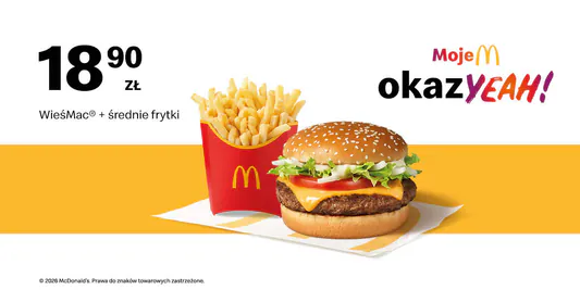 McDonald's: 18,90 zł WieśMac® + średnie frytki 13.04.2026