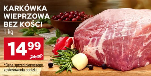 Stokrotka Supermarket: 14,99 zł/kg za karkówkę bez kości 15.01.2026