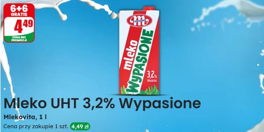 Dino: 6+6 GRATIS na mleko UHT Wypasione 04.06.2025