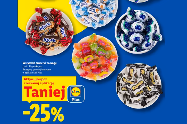 Lidl: KUPON -25% na cukierki na wagę