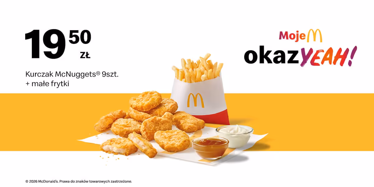 McDonald's: 19,50 zł Kurczak McNuggets® 9 szt. + małe frytki