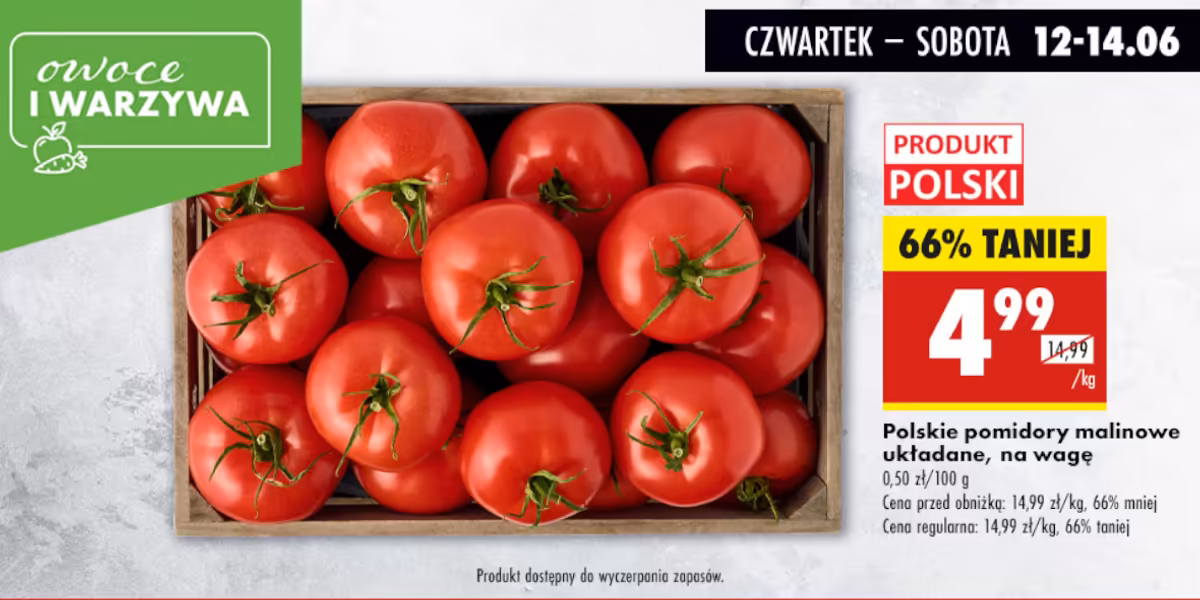 Biedronka: -66% na polskie pomidory malinowe