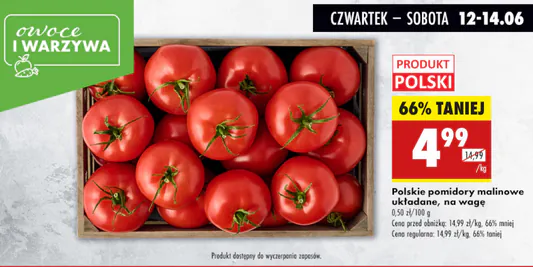 Biedronka: -66% na polskie pomidory malinowe 12.06.2025