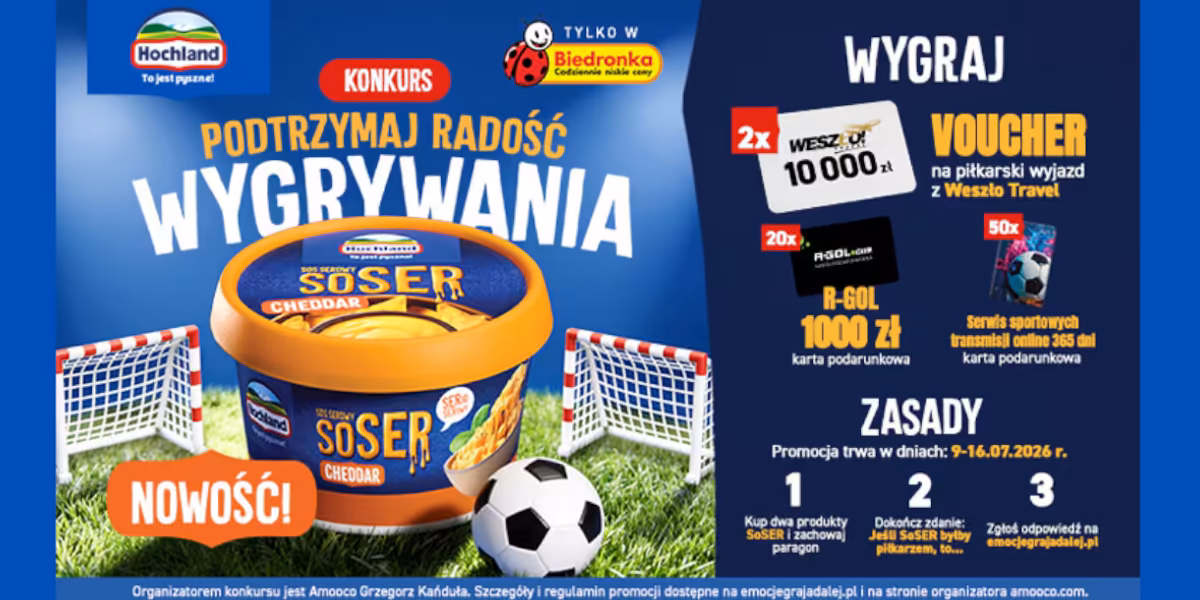 Biedronka: Konkurs SoSER  - Podtrzymaj radość wygrywania
