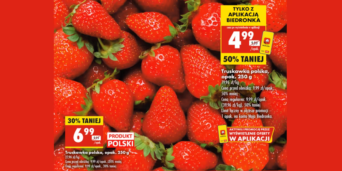Biedronka: Do -50% na truskawki