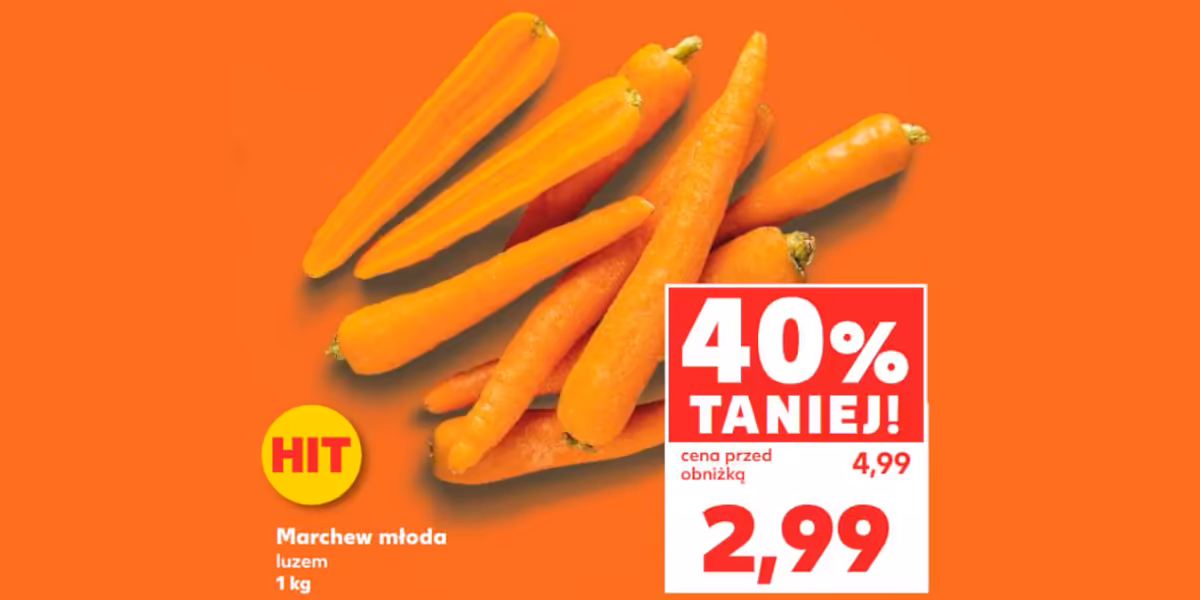 Kaufland: -40% na polską młodą marchew