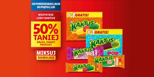 Lidl: -50% na lody kaktus 28.04.2025