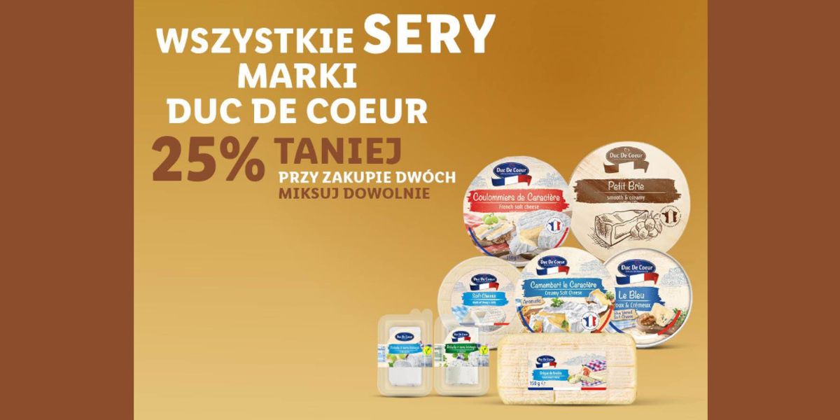 Lidl: -25% na sery Duc De Coeur