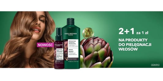 Yves Rocher: 2+1 za 1 zł na pielęgnację włosów 27.03.2026