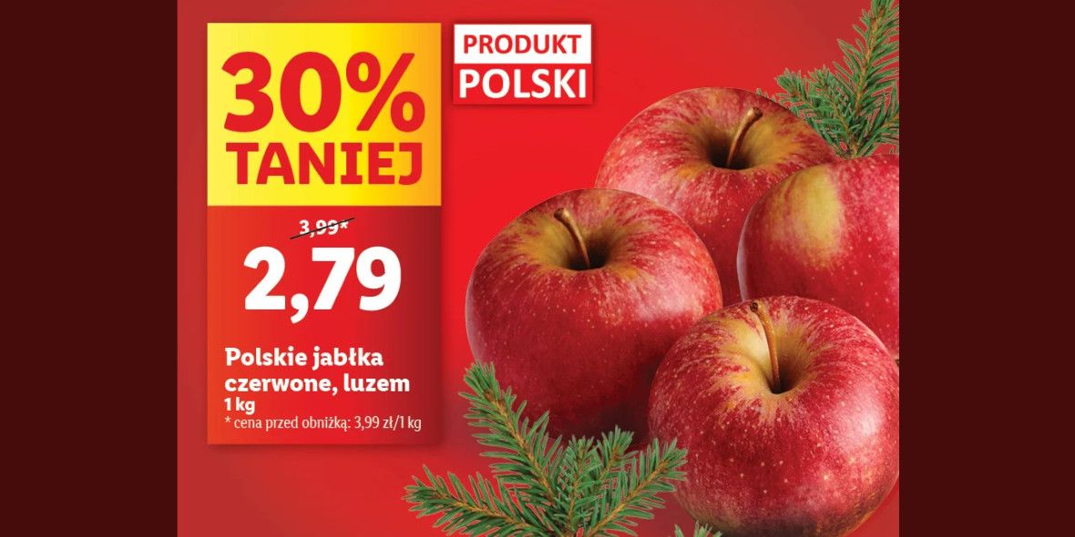 Lidl: -30% na jabłka czerwone 12.11.2024