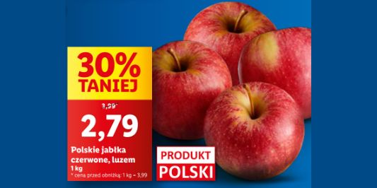 Lidl: -30% na polskie jabłka czerwone 10.03.2025