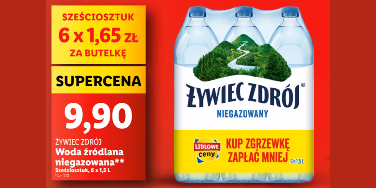 Lidl: SUPERCENA na wodę Żywiec Zdrój