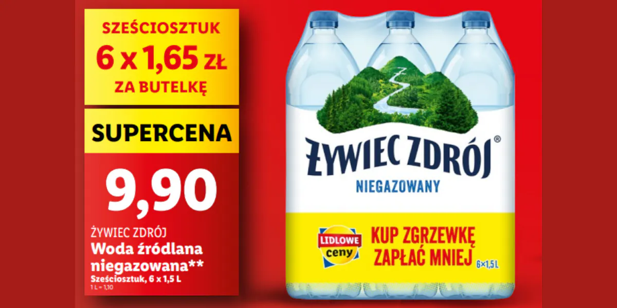 Lidl: SUPERCENA na wodę Żywiec Zdrój
