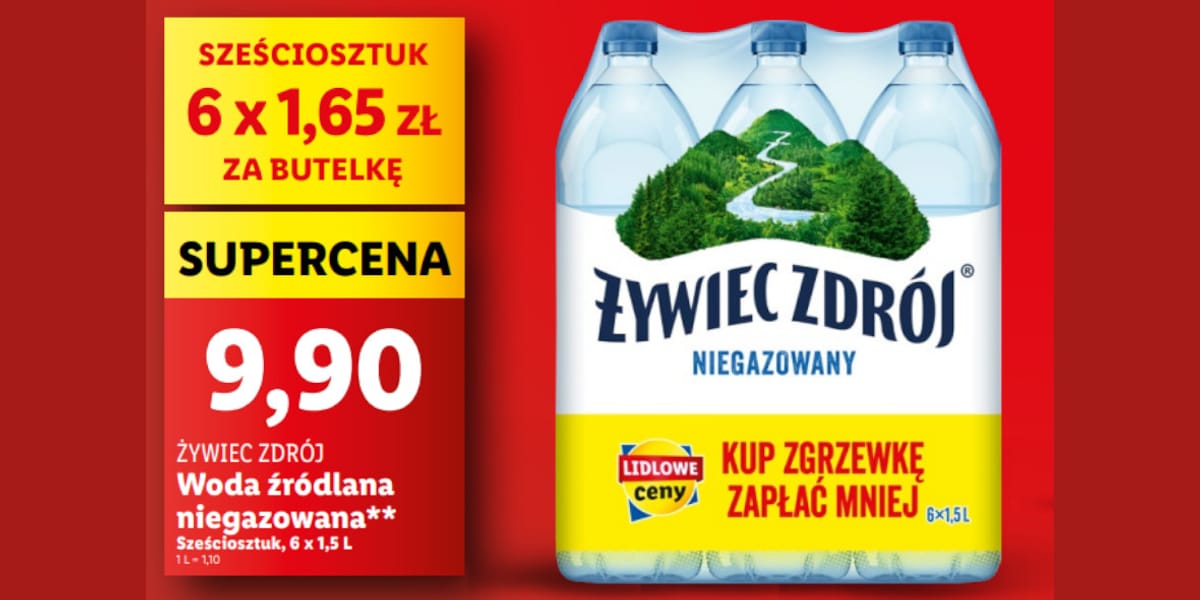 Lidl: SUPERCENA na wodę Żywiec Zdrój