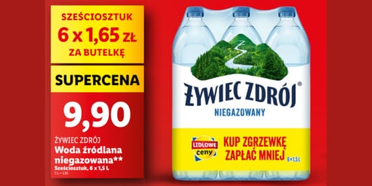 Lidl: SUPERCENA na wodę Żywiec Zdrój 16.06.2025