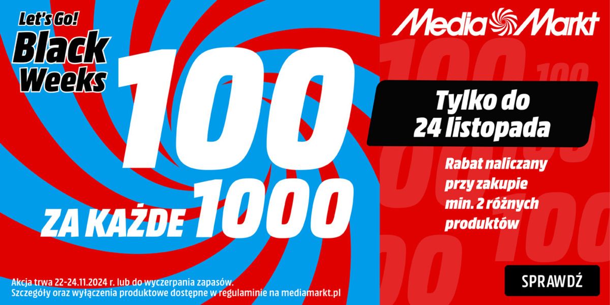 Media Markt: 100 zł za każde wydane 1000 zł