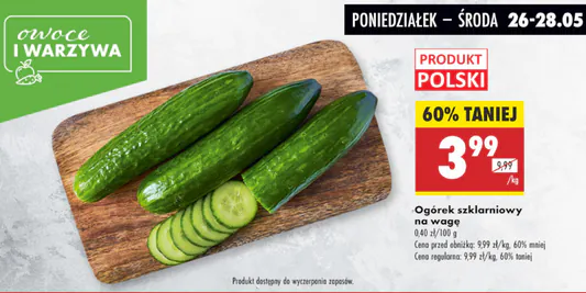 Biedronka: -60% na ogórki szklarniowe 26.05.2025