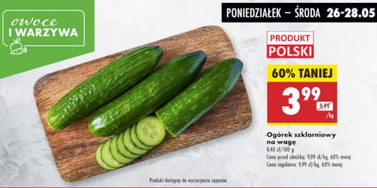 Biedronka: -60% na ogórki szklarniowe 26.05.2025