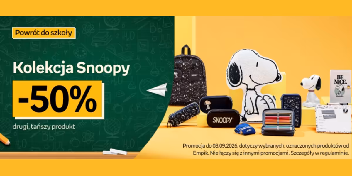 Empik: -50% na drugi produkt z kolekcji Snoopy