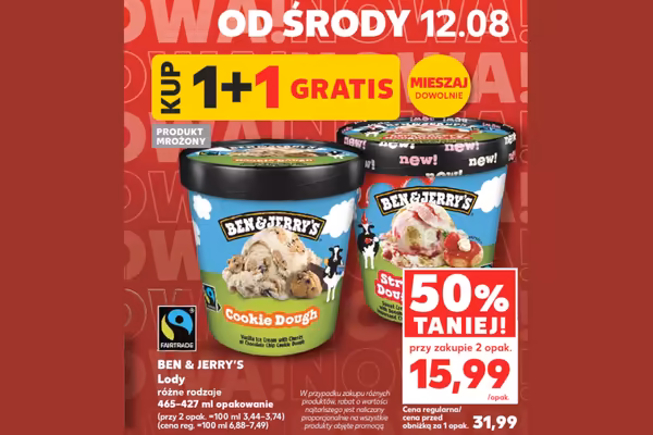 Kaufland: -50% na lody BEN & JERRY’S
