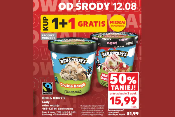 Kaufland: -50% na lody BEN & JERRY’S
