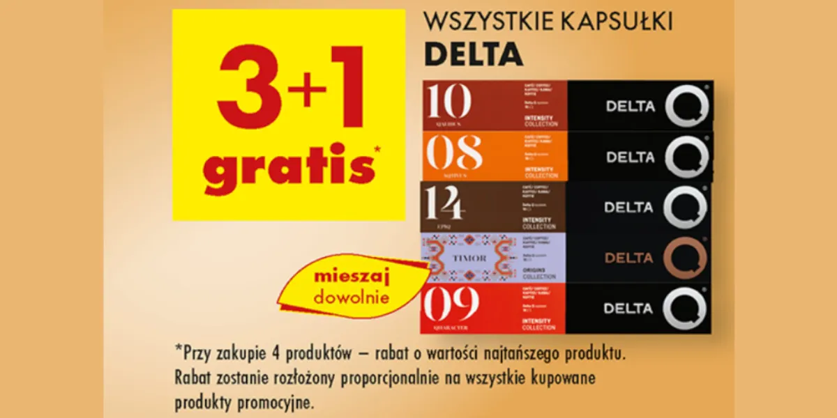 Biedronka: 3+1 GRATIS na wszystkie kapsułki Delta