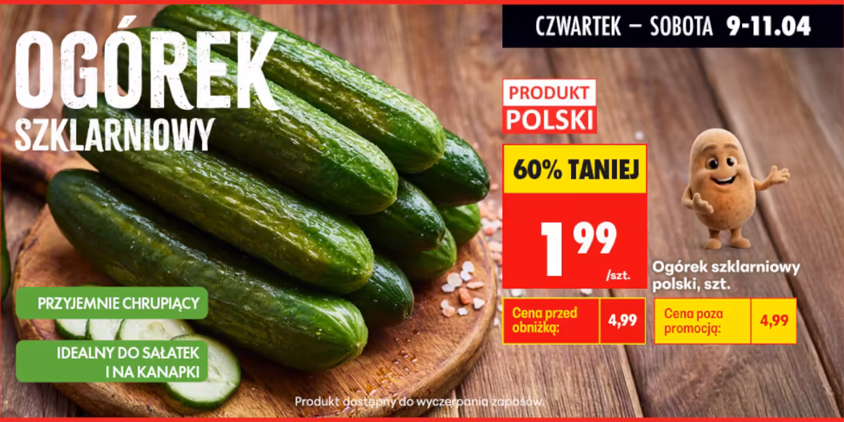 Biedronka: -60% na ogórki szklarniowe