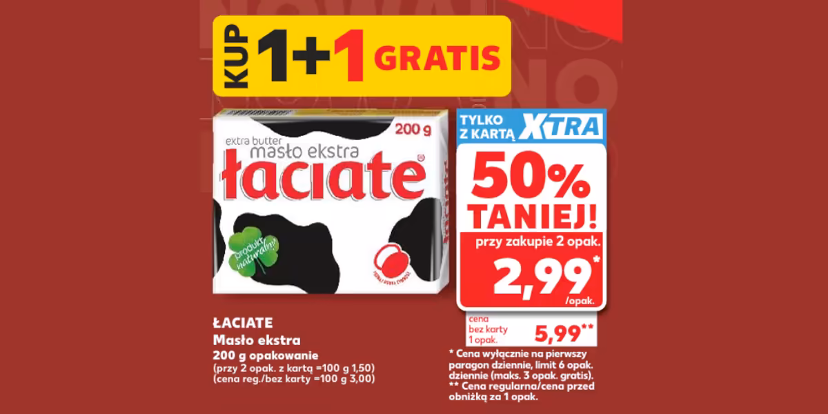 Kaufland: -50% na masło ekstra Łaciate
