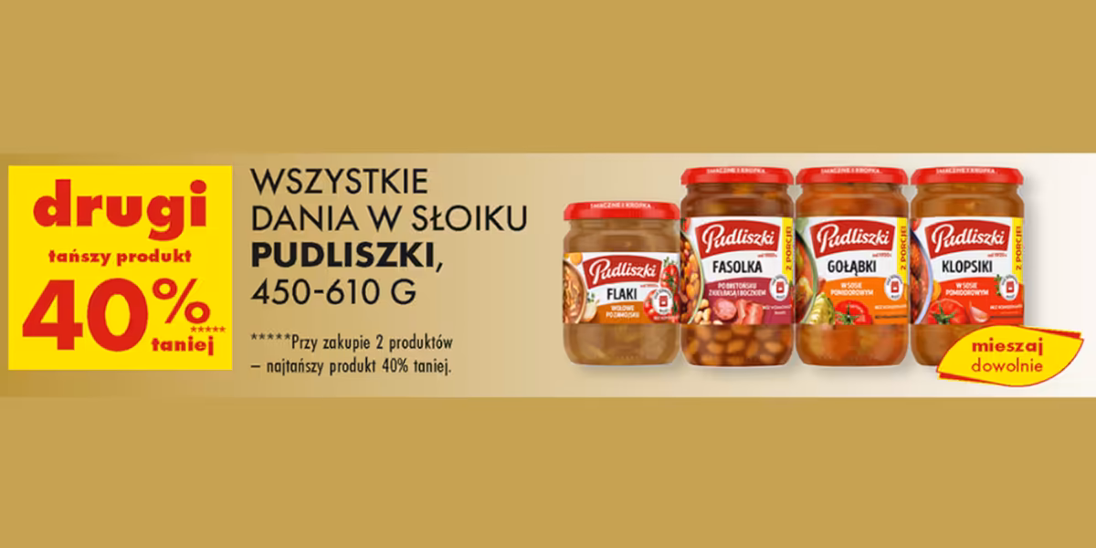 Biedronka: -40% na wszystkie dania w słoiku Pudliszki