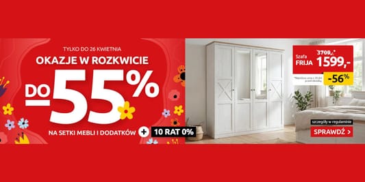 Black Red White: Do -55% na setki mebli i dodatków 14.04.2026