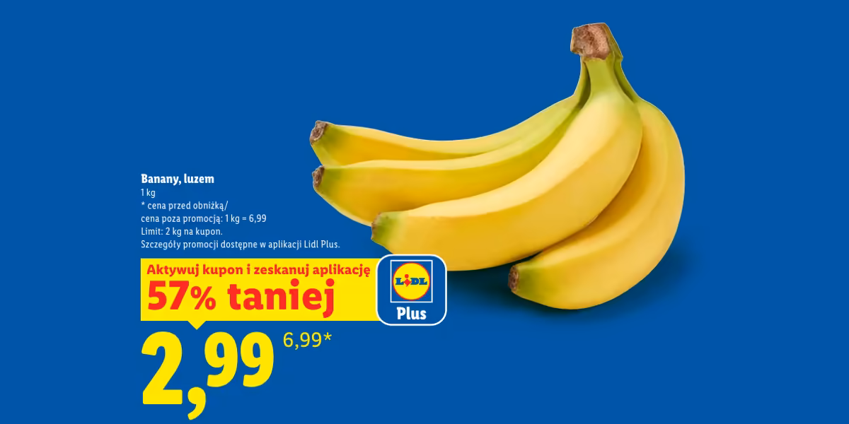 Lidl: KUPON -57% na banany