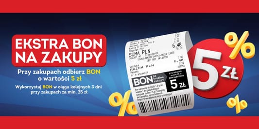 Żabka: BON 5 zł na kolejne zakupy 05.05.2025