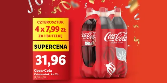 Lidl: 7,99 zł za butelkę Coca-Coli 30.12.2024