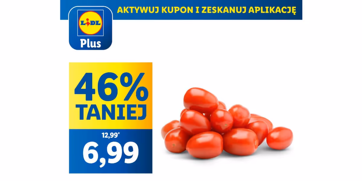 Lidl: KUPON -46% na pomidory truskawkowe