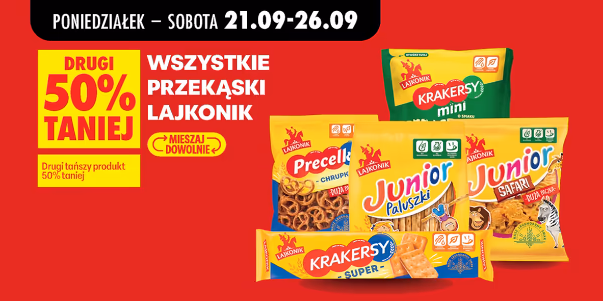 Biedronka: -50% na wszystkie przekąski Lajkonik