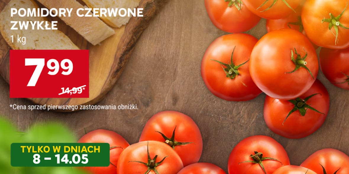 Stokrotka Supermarket: 7,99 zł/kg za pomidory czerwone 08.05.2025