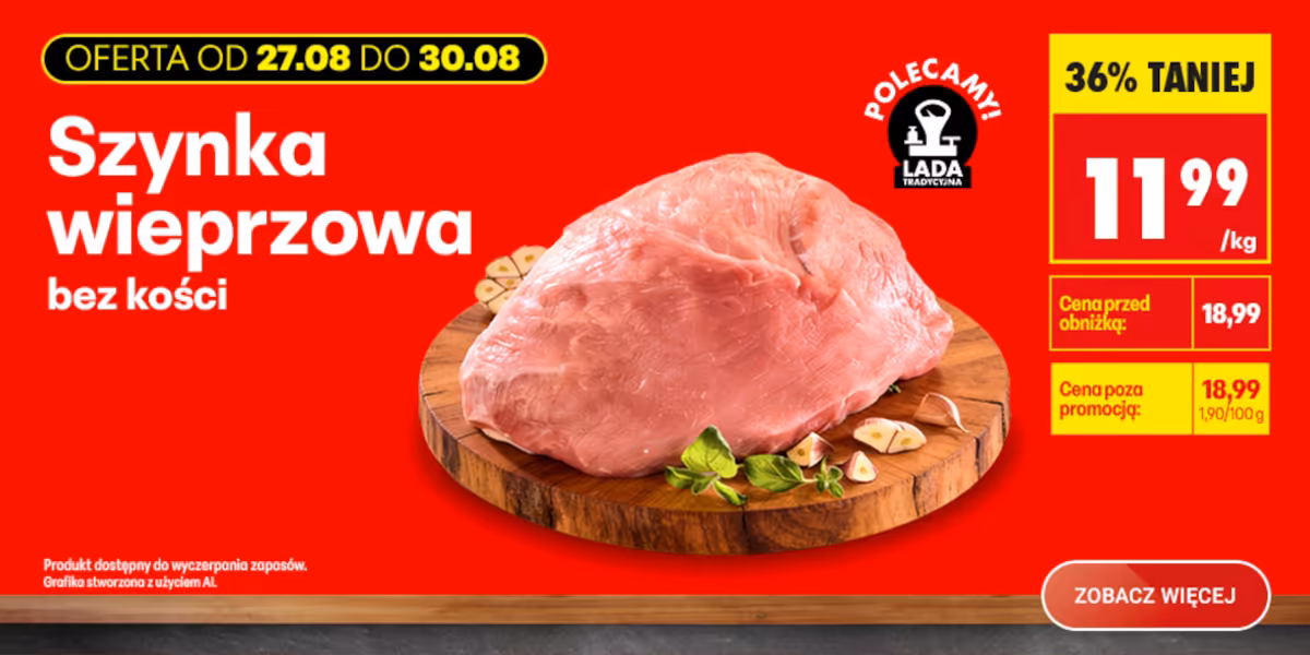 Biedronka: -36% na szynkę wieprzową bez kości