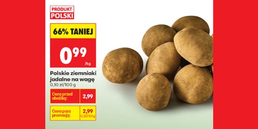 Biedronka: -66% na polskie ziemniaki jadalne na wagę 17.02.2026