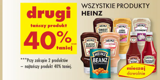 Biedronka: -40% na wszystkie produkty Heinz 28.05.2025